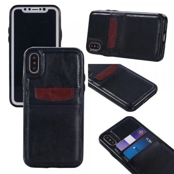 Wholesale iPhone Xr 6.1in Leather Style Credit Card Case (Black)